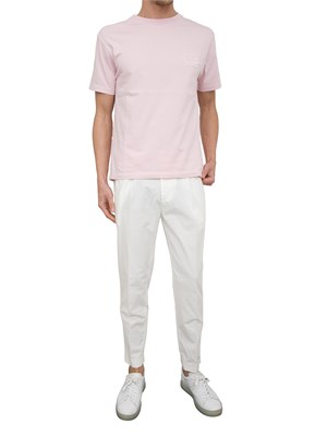 Pantalone chino bianco Paolo Pecora con pinces e risvolto in UOMO