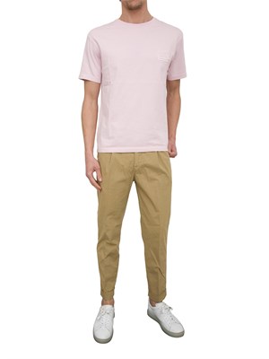 Pantalone chino verde Paolo Pecora con pinces e risvolto in UOMO