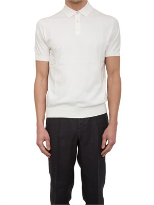 Polo in maglia Paolo Pecora in puro cotone Extrafine bianco in UOMO