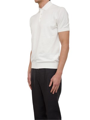Polo in maglia Paolo Pecora in puro cotone Extrafine bianco in UOMO
