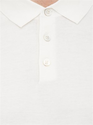 Polo in maglia Paolo Pecora in puro cotone Extrafine bianco in UOMO