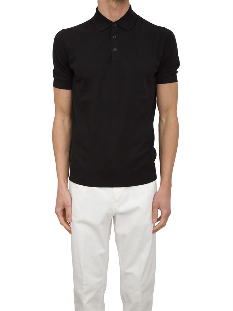 Polo in maglia Paolo Pecora in puro cotone Extrafine nero
