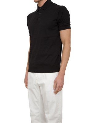 Polo in maglia Paolo Pecora in puro cotone Extrafine nero in UOMO
