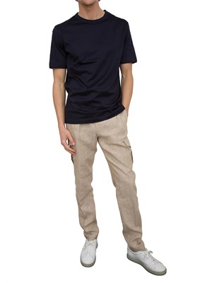 T-shirt in cotone mercerizzato Paolo Pecora blu in UOMO