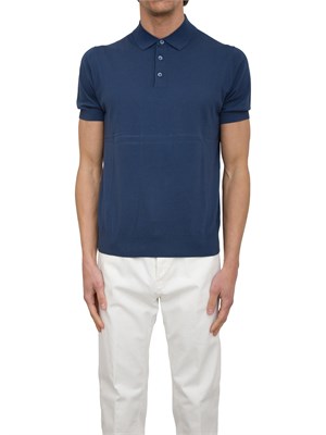 Polo in maglia Paolo Pecora in puro cotone Extrafine blu in UOMO