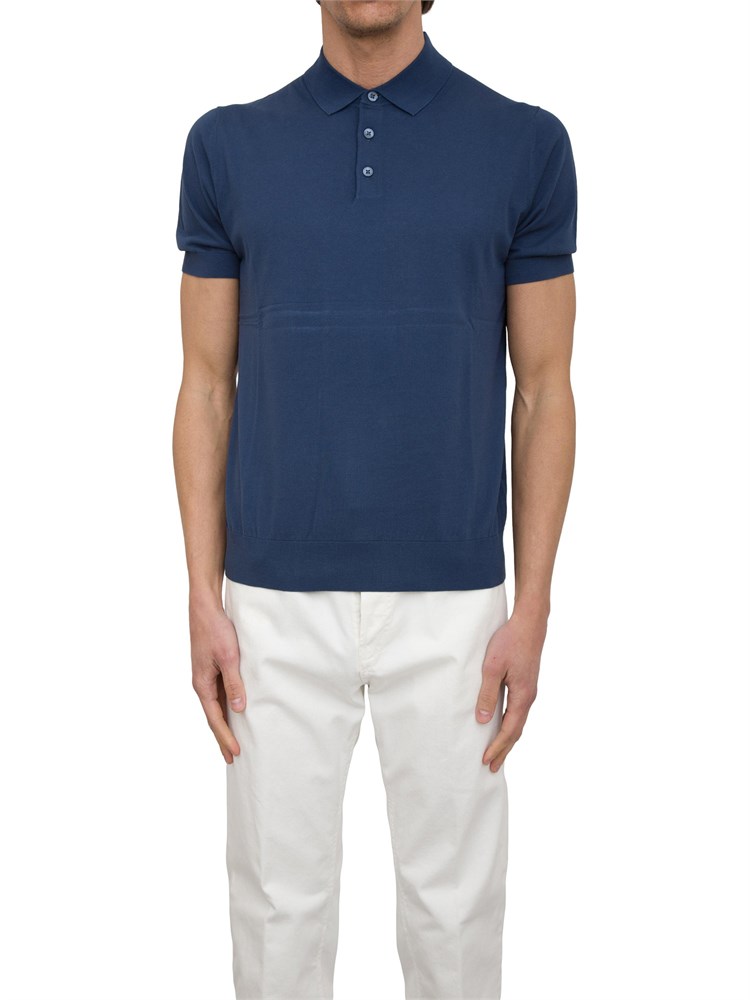 Polo in maglia Paolo Pecora in puro cotone Extrafine blu