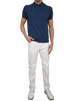 Polo in maglia Paolo Pecora in puro cotone Extrafine blu in UOMO