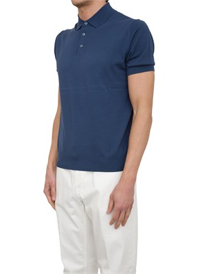 Polo in maglia Paolo Pecora in puro cotone Extrafine blu in UOMO
