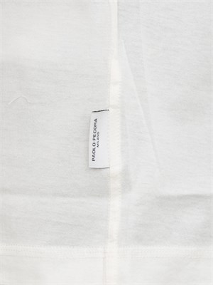 T-shirt in cotone mercerizzato Paolo Pecora bianco in UOMO