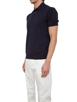 Polo in maglia Paolo Pecora in puro cotone Extrafine blu in UOMO