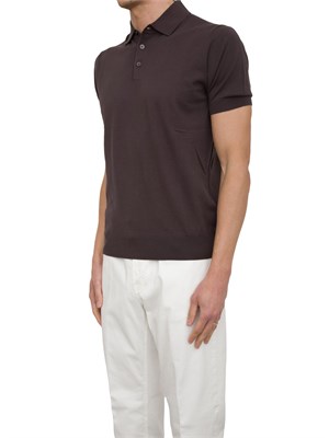 Polo in maglia Paolo Pecora in puro cotone Extrafine marrone in UOMO