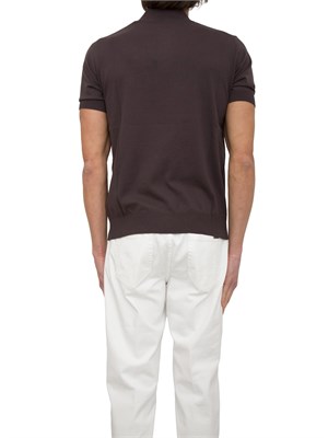 Polo in maglia Paolo Pecora in puro cotone Extrafine marrone in UOMO