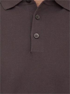 Polo in maglia Paolo Pecora in puro cotone Extrafine marrone in UOMO