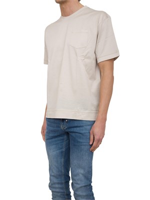 T-Shirt Paolo Pecora in jersey lucido beige in UOMO