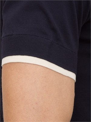 Maglia girocollo Paolo Pecora in cotone extrafine blu in UOMO