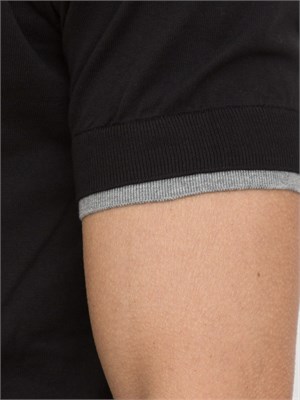 Maglia girocollo Paolo Pecora in cotone extrafine nero in UOMO