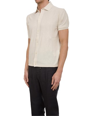 Camicia in maglia Paolo Pecora a maniche Corte in Puro cotone extrafine panna in UOMO