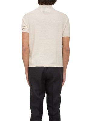 Camicia in maglia Paolo Pecora a maniche Corte in Puro cotone extrafine panna in UOMO