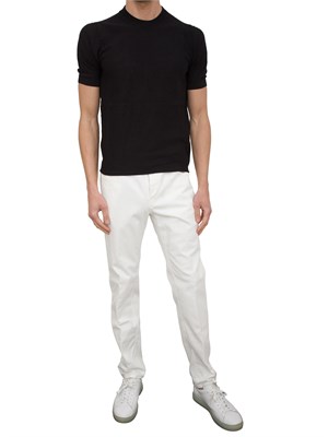 T-shirt in maglia Paolo pecora puro cotone nero in UOMO