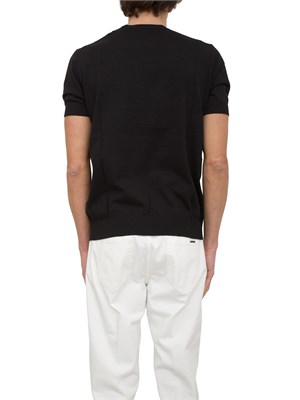 Maglia girocollo Paolo Pecora in cotone extra fine nero in UOMO
