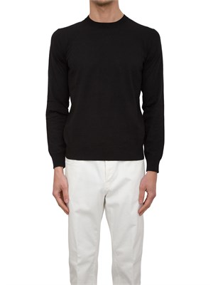Maglia Girocollo Paolo Pecora in Puro Cotone Extra Fine Nero in UOMO