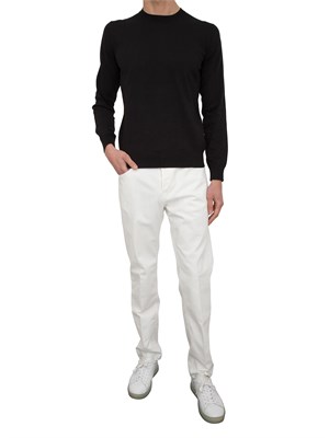 Maglia Girocollo Paolo Pecora in Puro Cotone Extra Fine Nero in UOMO