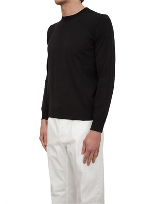 Maglia Girocollo Paolo Pecora in Puro Cotone Extra Fine Nero in UOMO