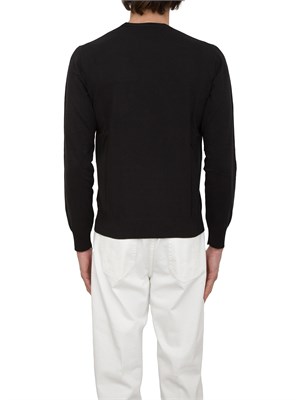 Maglia Girocollo Paolo Pecora in Puro Cotone Extra Fine Nero in UOMO