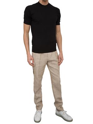 Maglia girocollo Paolo Pecora a maniche corte in cotone extra fine nero in UOMO