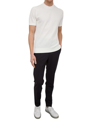 Maglia girocollo Paolo Pecora a maniche corte in cotone extra fine bianco in UOMO
