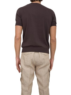 Maglia girocollo Paolo Pecora in cotone extra fine marrone in UOMO