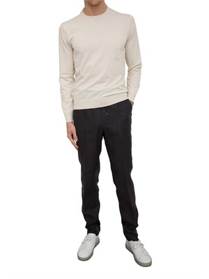 Maglia Girocollo Paolo Pecora in Puro Cotone Extra Fine panna in UOMO