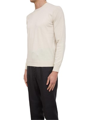Maglia Girocollo Paolo Pecora in Puro Cotone Extra Fine panna in UOMO