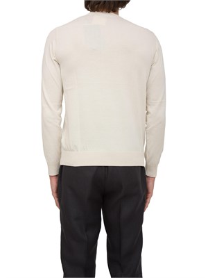 Maglia Girocollo Paolo Pecora in Puro Cotone Extra Fine panna in UOMO