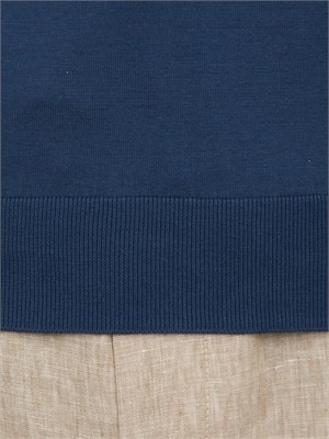 Maglia girocollo Paolo Pecora in cotone extra fine blu in UOMO