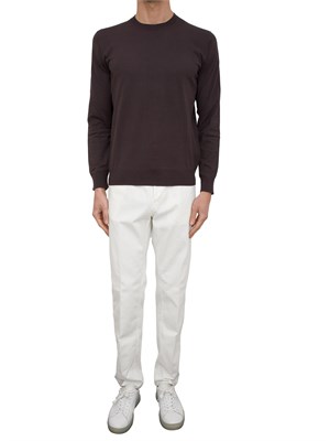 Maglia Girocollo Paolo Pecora in Puro Cotone Extra Fine marrone in UOMO