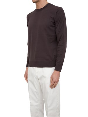 Maglia Girocollo Paolo Pecora in Puro Cotone Extra Fine marrone in UOMO