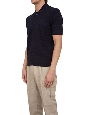 Camicia in maglia a maniche corte Paolo Pecora blu in UOMO