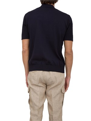 Camicia in maglia a maniche corte Paolo Pecora blu in UOMO