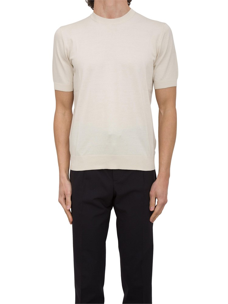 Maglia girocollo Paolo Pecora in cotone extra fine panna