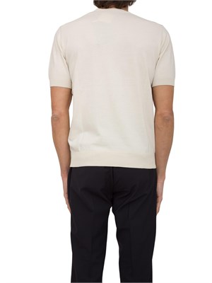 Maglia girocollo Paolo Pecora in cotone extra fine panna in UOMO