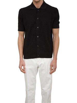 Camicia in maglia a maniche corte Paolo Pecora nero in UOMO