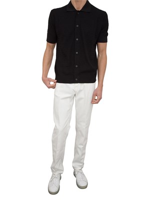 Camicia in maglia a maniche corte Paolo Pecora nero in UOMO