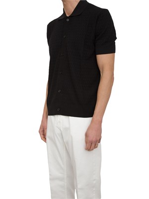 Camicia in maglia a maniche corte Paolo Pecora nero in UOMO
