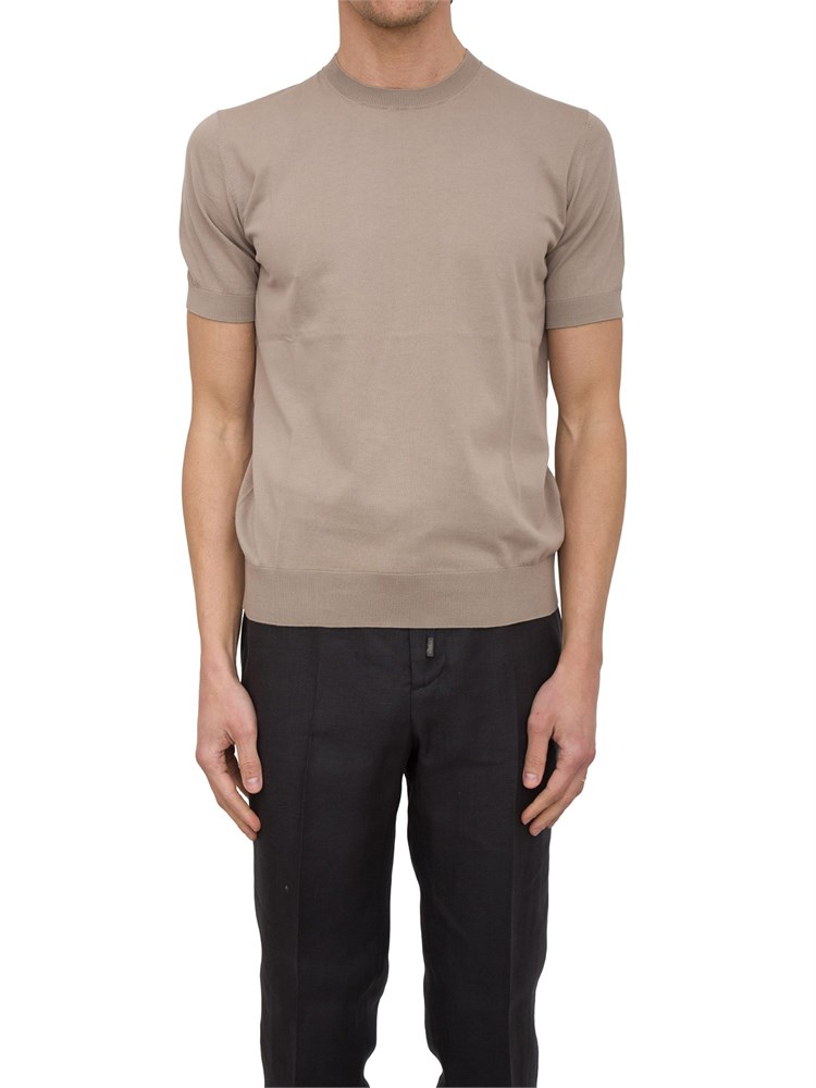Maglia girocollo Paolo Pecora in cotone extra fine tortora