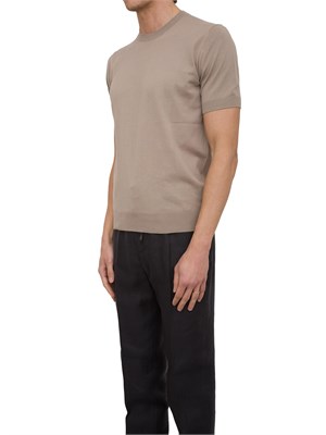 Maglia girocollo Paolo Pecora in cotone extra fine tortora in UOMO