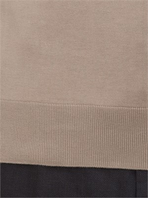 Maglia girocollo Paolo Pecora in cotone extra fine tortora in UOMO