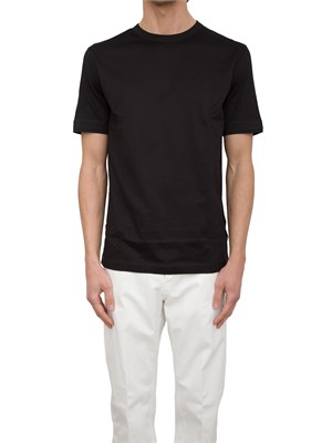 T-shirt in cotone mercerizzato Paolo Pecora nero in UOMO