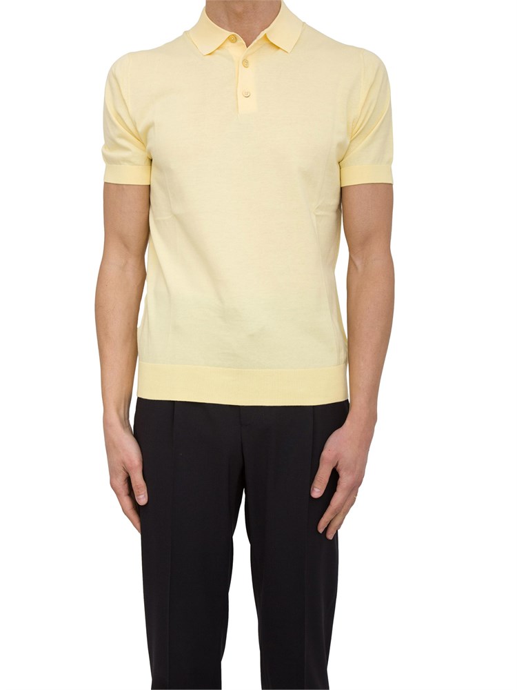 Polo in maglia Paolo Pecora in puro cotone Extrafine giallo