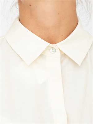 Camicia cropped avorio iBlues in tessuto tech e taglio elegante in DONNA